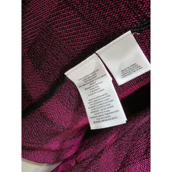 Pink & Black Plaid Long-Sleeve Cutout Dress Fitted Waist Round Neckline Stretch - Picture 10 of 10